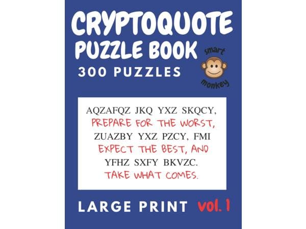 Cryptoquote Puzzle Book for Adults