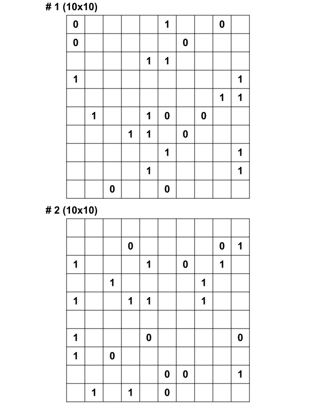 Binary (Binoxxo, Sudoku Binary) 8x8, 10x10, 12x12 Puzzles Free ...